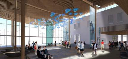 Artist's impression of the Sir Howard Morrison Centre Foyer. Courtesy of Shand Shelton